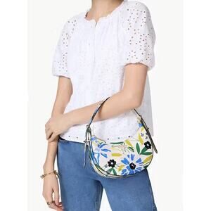 NWT $329 Kate Spade Madison Floral Crescent Convertible Shoulder Crossbody Bag